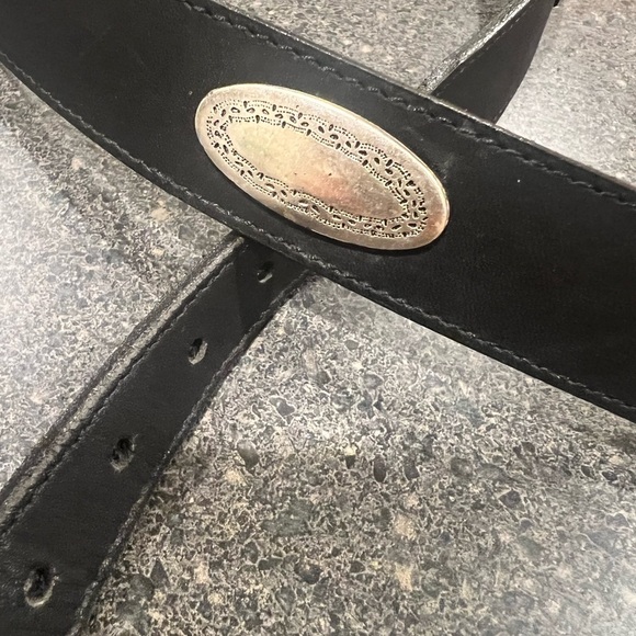 Brighton 39103 Black Leather Belt with Silver Buckle size 34 - Picture 6 of 9